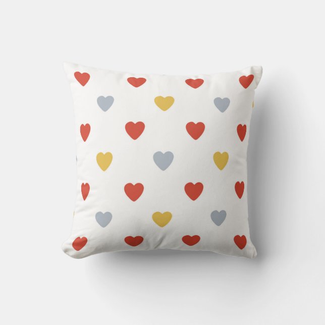 Red And Yellow Hearts Cushion (Front)