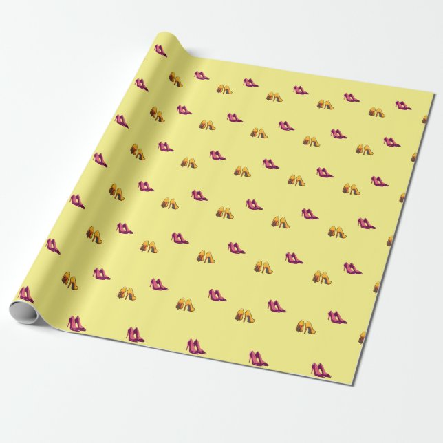 red and yellow heels  wrapping paper (Unrolled)