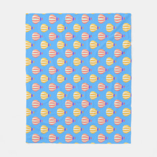 Red and Yellow Hot Air Balloons Pattern Fleece Blanket