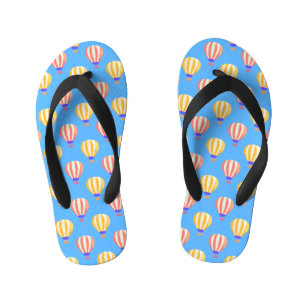 Red and Yellow Hot Air Balloons Pattern Kid's Thongs