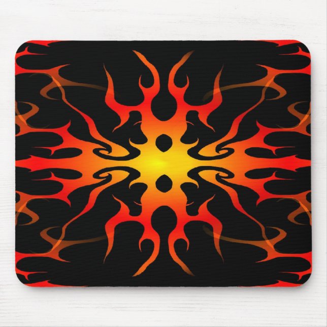 Red and Yellow Hot Rod Flames Mouse Pad (Front)