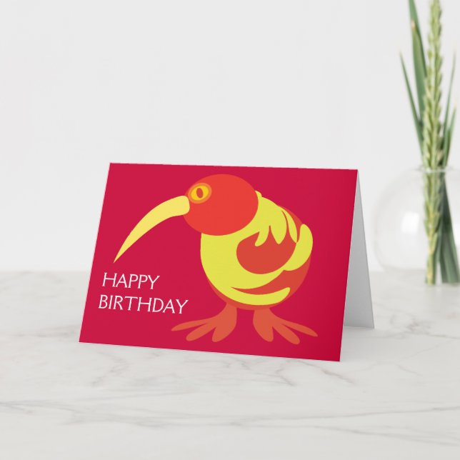 Red and Yellow Kiwi Card (Front)