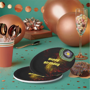 Red And Yellow Lawn Bowl, Birthday Paper Plates