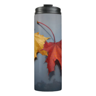 RED AND YELLOW MAPLE LEAVES THERMAL TUMBLER