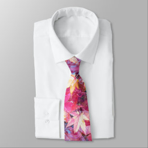 Red and Yellow Maple Leaves Tie