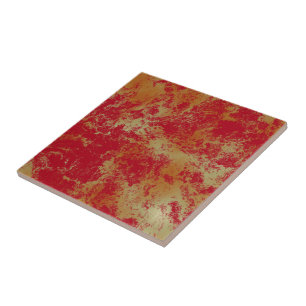 red and Yellow marble abstract Ceramic Tile