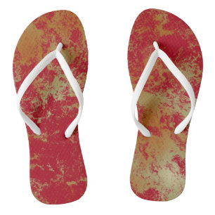 red and Yellow marble abstract Thongs