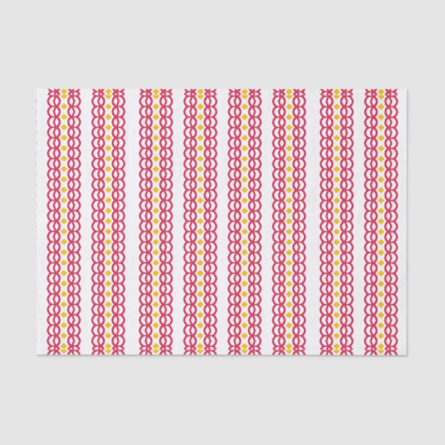 Red and Yellow Pattern Tissue Paper (Front)