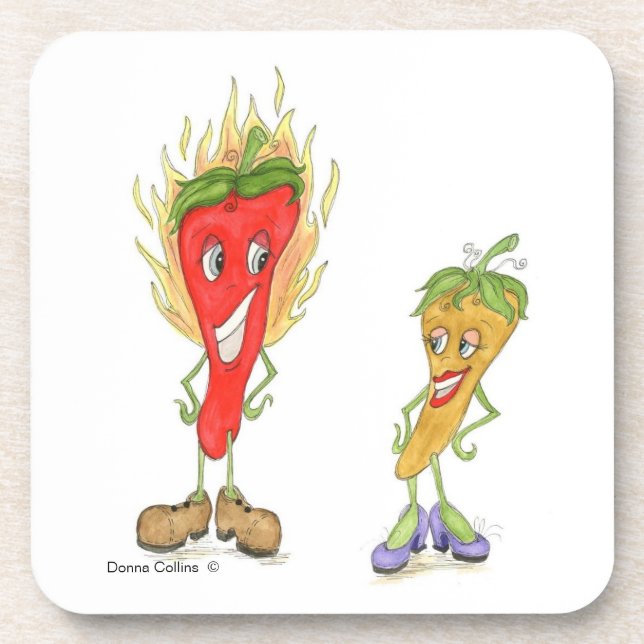 Red and Yellow Pepper Coaster (Front)