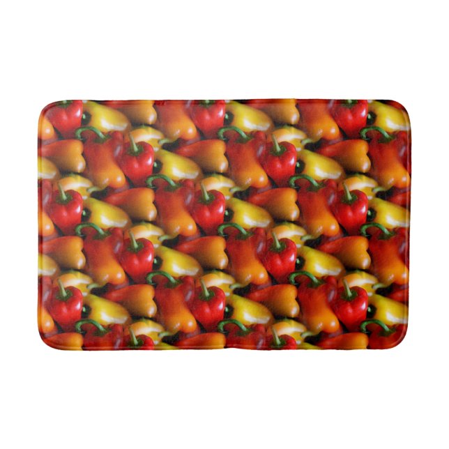 Red and Yellow Peppers Bath Mat (Front)