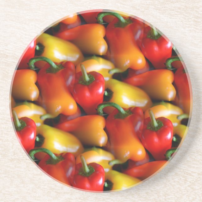 Red and Yellow Peppers Coaster (Front)