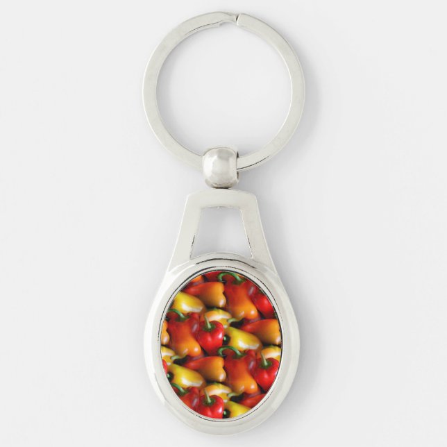 Red and Yellow Peppers  Key Ring (Front)