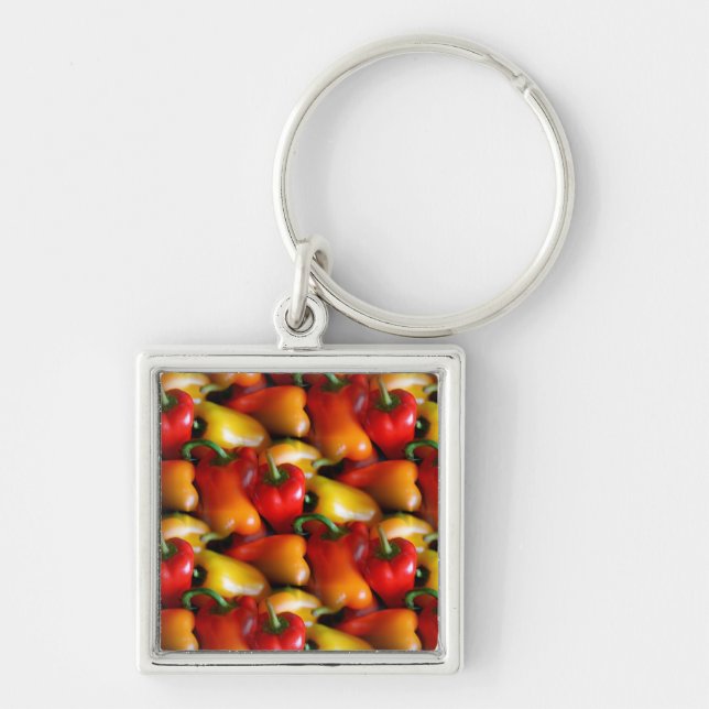 Red and Yellow Peppers Key Ring (Front)