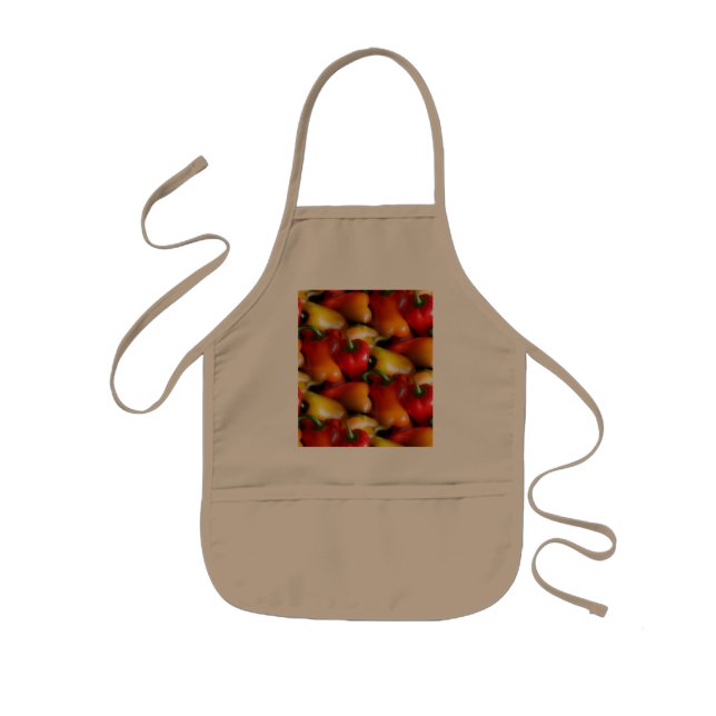 Red and Yellow Peppers Kids Apron (Front)