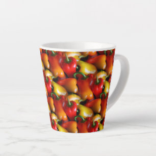 Red and Yellow Peppers Latte Mug