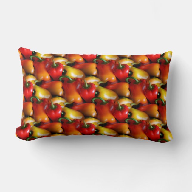 Red and Yellow Peppers Lumbar Cushion (Front)