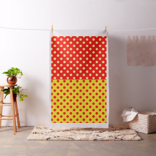 Red and Yellow Polka Dots Design Fabric