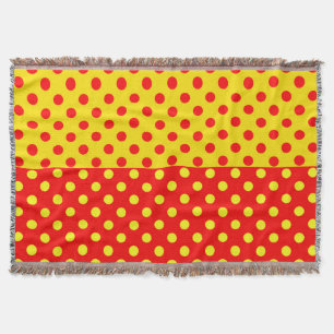 Red and Yellow Polka Dots Design Throw Blanket
