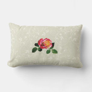 Red and Yellow Rose Lumbar Cushion