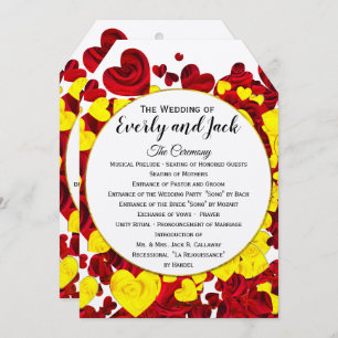 Red and Yellow Roses and Hearts Flat Program
