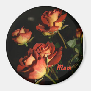 Red and Yellow Roses Mum Magnet