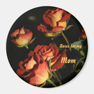 Red and Yellow Roses Pretty Mum Magnet