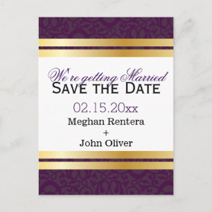 Red and Yellow Royalty Print Announcement Postcard