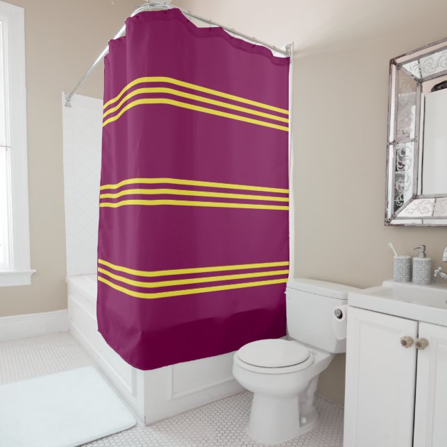 Red and Yellow Shower Curtain (In Situ)