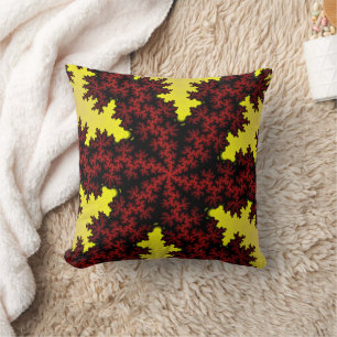 Red and Yellow Snowflake Cushion