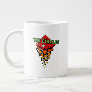 Red and Yellow Squares with Green the Circles Text Large Coffee Mug