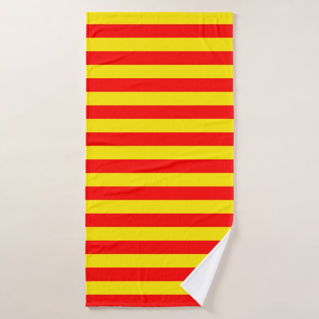 Red and Yellow Stripes Design Bath Towel (Bath Towel)