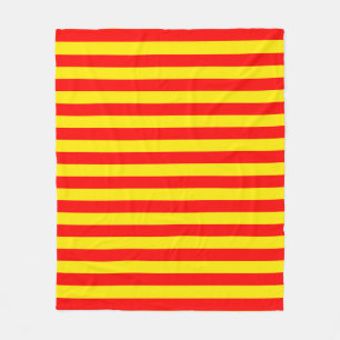 Red and Yellow Stripes Design Fleece Blanket