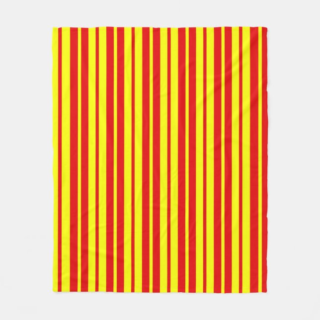 Red and Yellow Stripes Design  Fleece Blanket (Front)