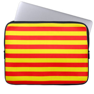 Red and Yellow Stripes Design Laptop Sleeve
