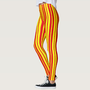 Red and Yellow Stripes Design  Leggings