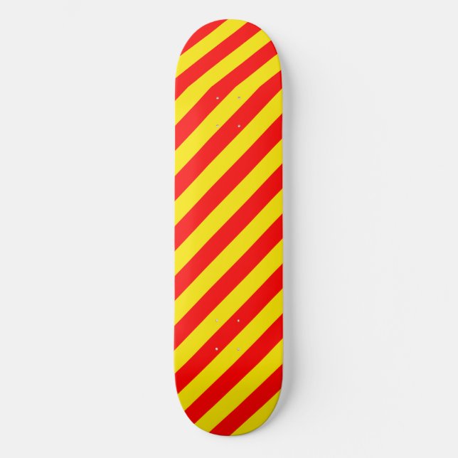 Red and Yellow Stripes Design Skateboard (Front)