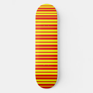 Red and Yellow Stripes Design  Skateboard