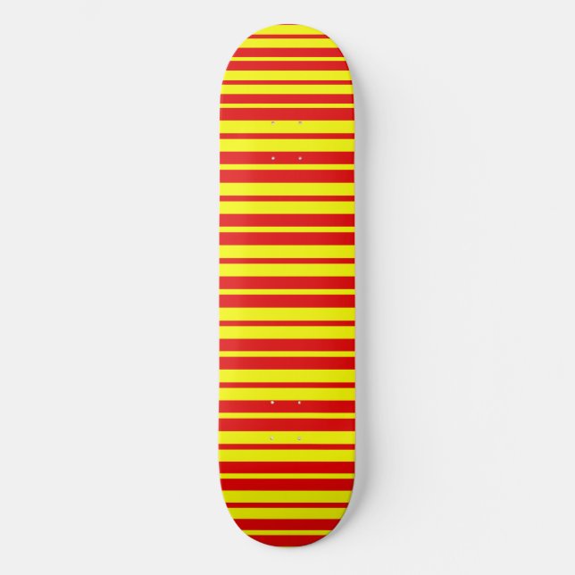 Red and Yellow Stripes Design  Skateboard (Front)