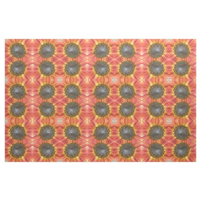 Red and Yellow Sunflower Floral Patterned Fabric (Fat Quarter)