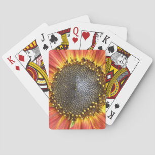 Red and Yellow Sunflower Playing Cards