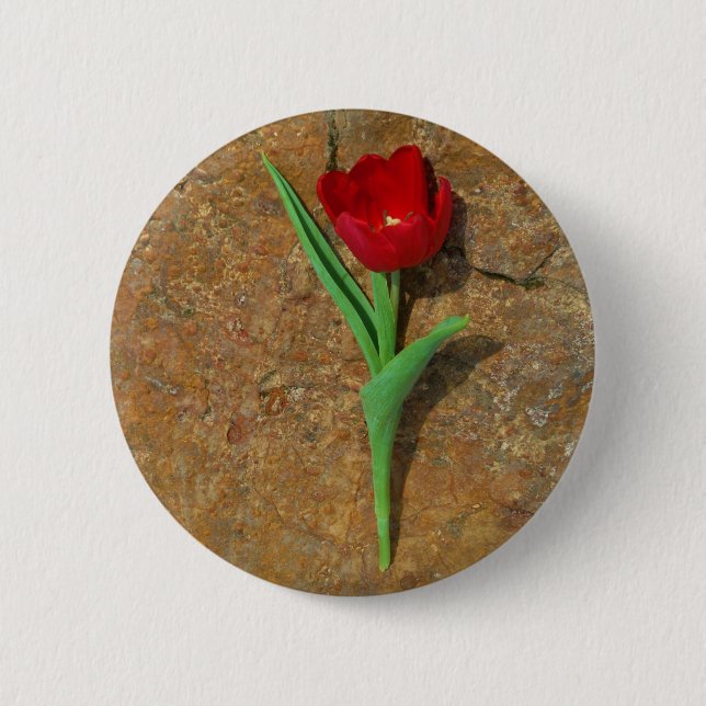 Red and Yellow Tulip 6 Cm Round Badge (Front)