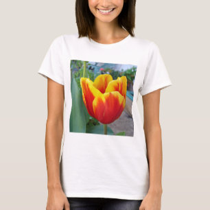 Red and Yellow Tulip floral Garden Photo T-Shirt