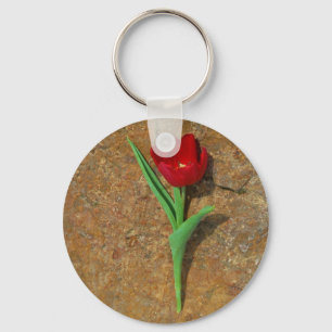 Red and Yellow Tulip Key Ring
