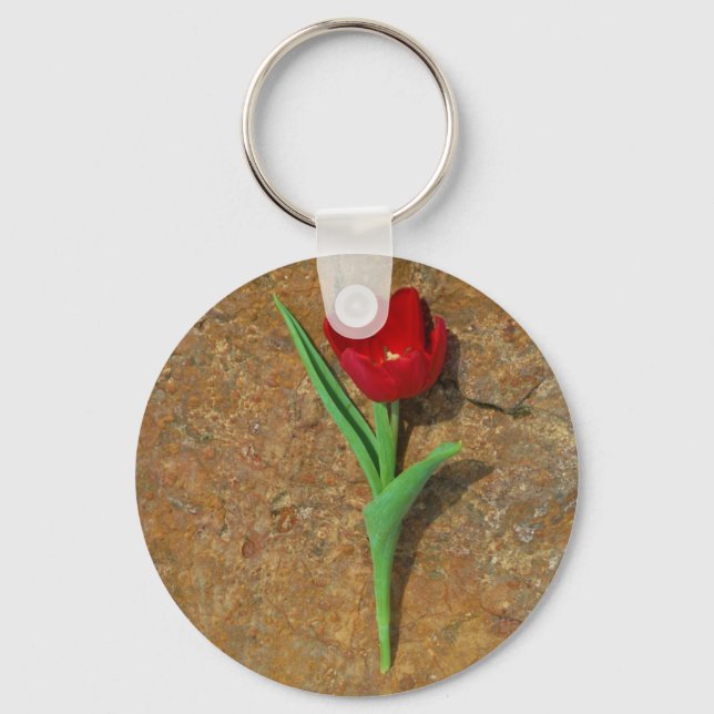 Red and Yellow Tulip Key Ring (Front)