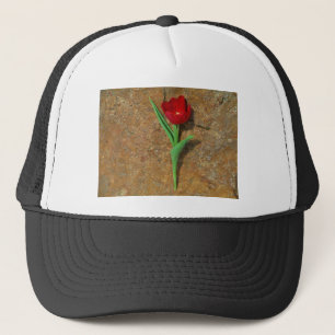 Red and Yellow Tulip Trucker Hat