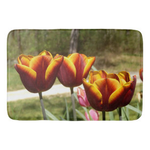 Red and Yellow Tulips Bath Mat