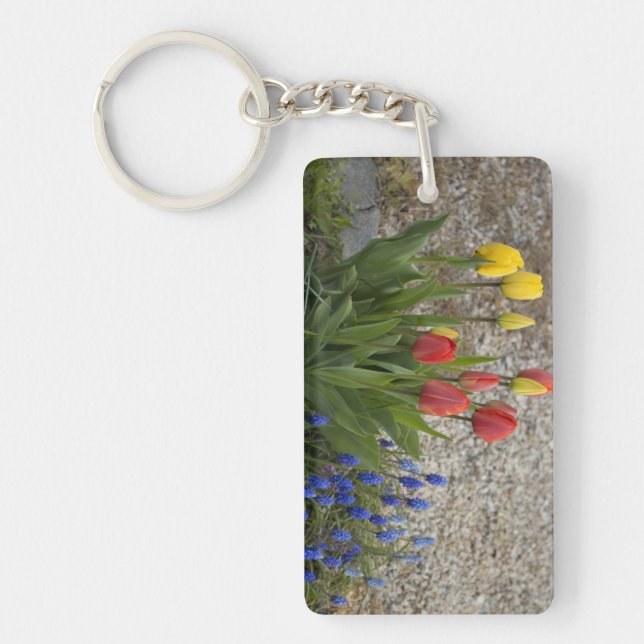 Red And Yellow Tulips Key Ring (Front)