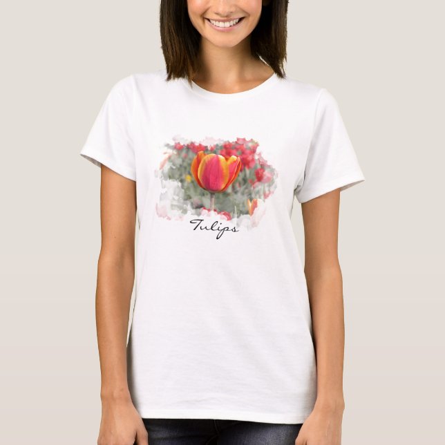 Red and Yellow Tulips T-Shirt (Front)