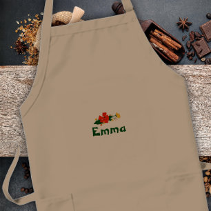 Red and yellow wildflowers  poppy Long Apron