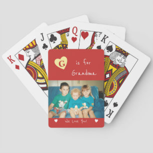 Red and yellow with photo and name playing cards